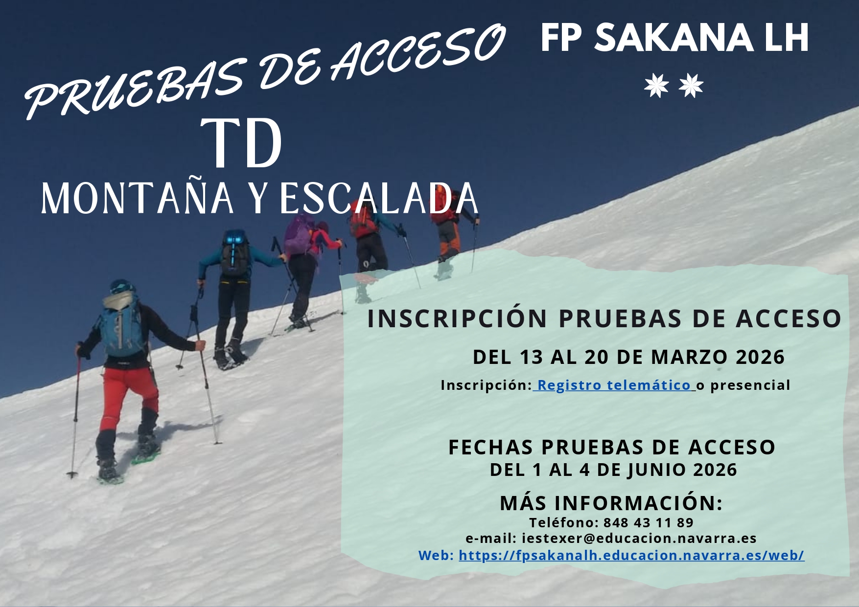 PRUEBAS ACCESO TD MONTA&Ntilde;A Y ESCALADA EN SAKANA FP